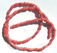 16 inch strand of 7x3mm Sea Bamboo Coral Tubes